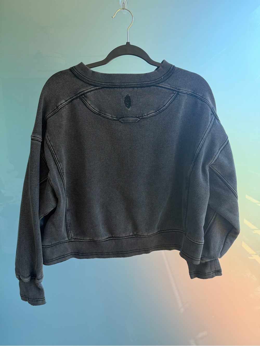 Free People Dark Gray Boxy Crewneck - Picture 4 of 4